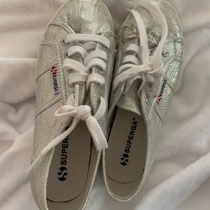Silver Superga sneakers!